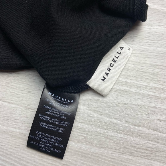 Marcella NYC Cabrini Top European Ponte & Mesh Drape Top Medium - Picture 15 of 16